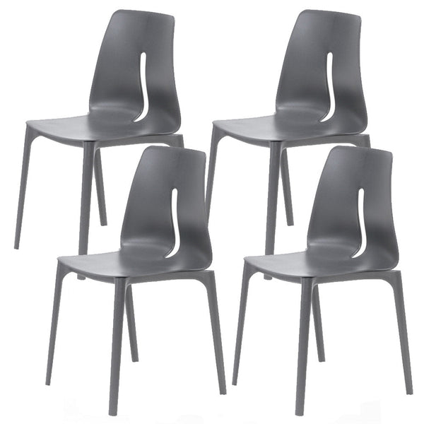 Set mit 4 stapelbaren Stühlen 85 x 50 x 51 cm aus Polypropylen und Fiberglas in Lissabon-Grau prezzo