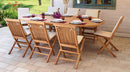 Tavolo Ovale Allungabile da Giardino 240x120 cm in Legno Teak Vorghini Alicudi