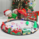 Trenino Natalizio da Sotto Albero 22 Pezzi con Locomotiva Luci Suoni e Slitta di Babbo Natale Multicolore      