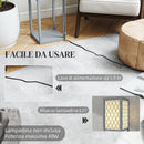 Lampada da Terra Salvaspazio 26x26x160 cm con 3 Ripiani Attacco E27 in MDF e Tessuto Grigio Chiaro      