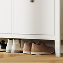 Scarpiera Slim 105x24x95,5 cm con 4 Cassetti e Ripiani Regolabili per 20 Paia di Scarpe EU44 in Pannello Truciolare Bianco      
