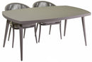 Set da Giardino Tavolo e 6 Sedie in Alluminio e Corda Renton Grigio