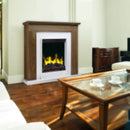 Camino Elettrico da Pavimento Effetto Fiamma 2000W CheminArte Megeve Bianco e Quercia