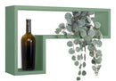 Mensola da Parete a Forma di L 61x37x15,5 cm in Fibra di Legno Lettera Verde Acqua Marina