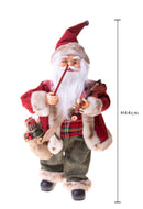 Babbo Natale con Fisarmonica Musica e Movimento H44 cm Rosso