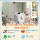 Set Tavolo Lavagna Inclinato con 2 Sedie Bianco    