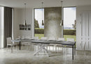 Tavolo Allungabile 130-390x90x77 cm Volantis Cemento Telaio Bianco 