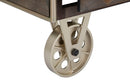 Tavolo da Caffé Old Style con Vetro 83x80x52,5 cm Legno di Abete e MDF e in Ferro Marrone