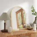 Specchio da Parete ad Arco 50x2x70 cm con Cornice  in Vetro e Polistirene Beige  