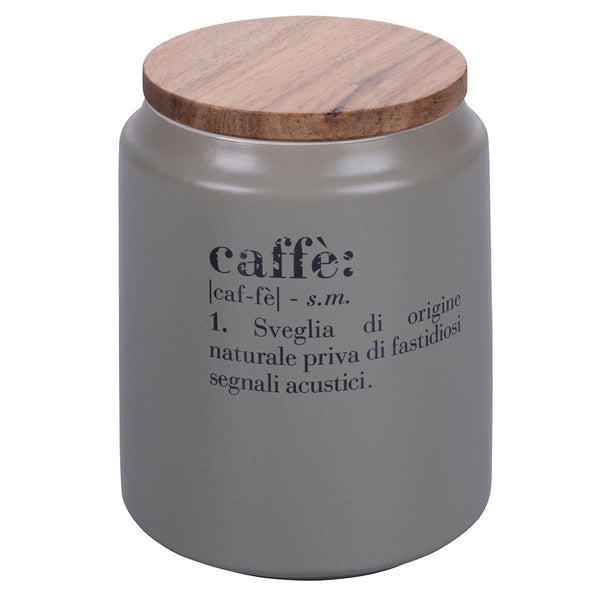 Kaffeedose mit Bambusdeckel 800 ml aus Villa D'este Home Tivoli Grey Steingut sconto