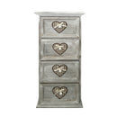 Cassettiera in Legno 4 Cassetti 29x22H71,5cm Demetra Cuore