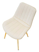 Set 2 Sedie Imbottite 51x59x79 cm in Poliestere Paris Crema e Oro