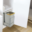 Pattumiera Differenziata 2 Contenitori per Mobili Cucina 14L Estrazione Automatica Emuca Grigia