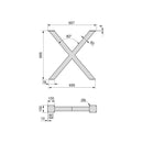 Set Gambe Cross per Tavolo H695 Verniciato Bianco Acciaio Emuca