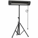 Riscaldatore Elettrico a Infrarossi da Esterno 2500 W 87x81x180 cm IP65 con Telecomando e Timer in Alluminio Nero      
