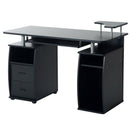 Scrivania da Ufficio Porta PC con Ripiani Tastiera Nero 120x55x85 cm 