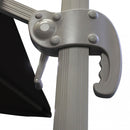 Ombrellone da Giardino Saturno Decentrato 3x3 m in Alluminio Blu Telo Tortora