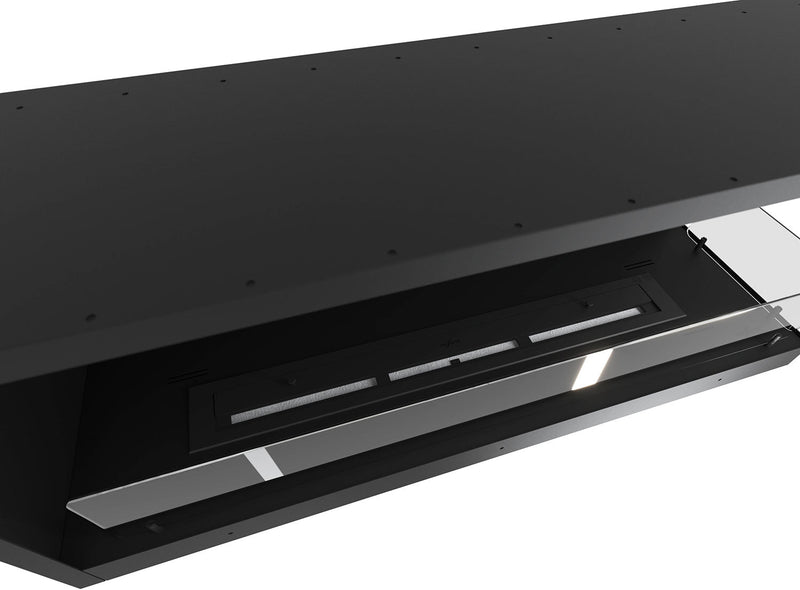 Camino a Bioetanolo da Incasso 110x45 cm Inside P1100 V2 Angolo a Destra Nero con Vetro