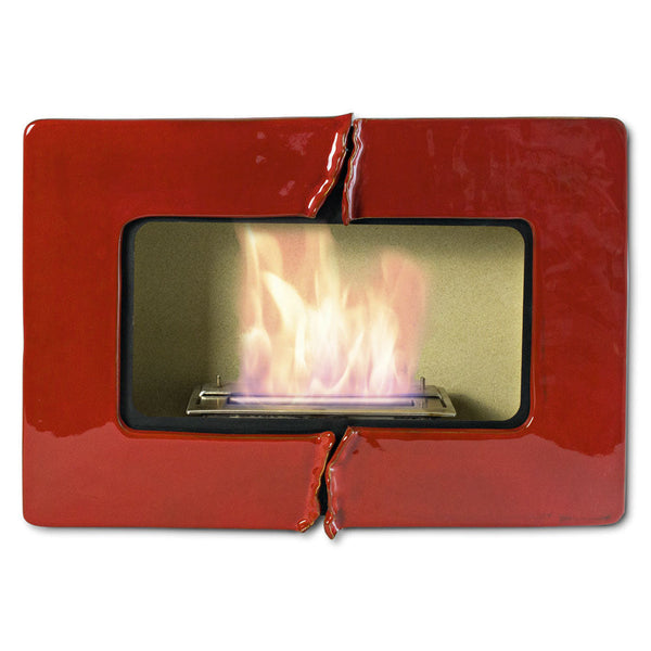 acquista Bioethanol Wandkamin aus Keramik 60x40 cm Ferazzoli Wall Red