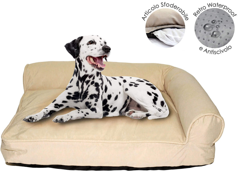 Divanetto Imbottito per Cani e Gatti Beige Varie Misure