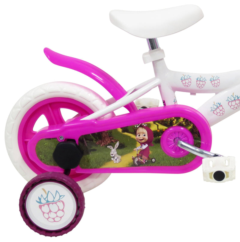 Bicicletta per Bambina 10" 1 Freno Gomme in EVA Masha e Orso Bianca