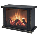 Camino Decorativo 27,5x11,5x20 cm in Plastica Nero