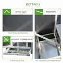 Pollaio per Galline da Esterno Tetto Impermeabile Corsa Zona Nidificazione Legno 160x75x80 cm 
