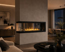 Camino a Bioetanolo Trifacciale Maratea 120x30x50 cm Potenza 3 kW Struttura in Acciaio Nero