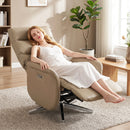 Poltrona Relax Elettrica Reclinabile a 160° 69,5x84x107,5 cm Girevole con Poggiapiedi e Presa USB in Pelle PU Marrone      
