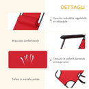 Sedia Sdraio Pieghevole 135x60x89 cm in Tessuto Oxford Rosso