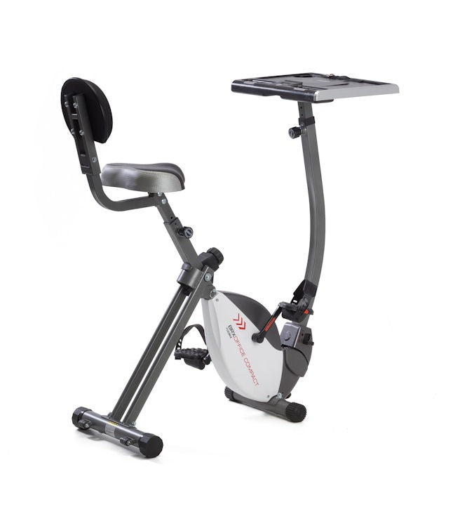 Cyclette Pieghevole Magnetica con Sedile e Scrivania 100Kg Max 8 Livelli Accesso Basso Toorx BRX-Office Compact