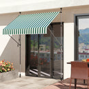 Tenda da Sole a Manovella Autoportante 2x1,2 m in Poliestere Verde e Bianco  