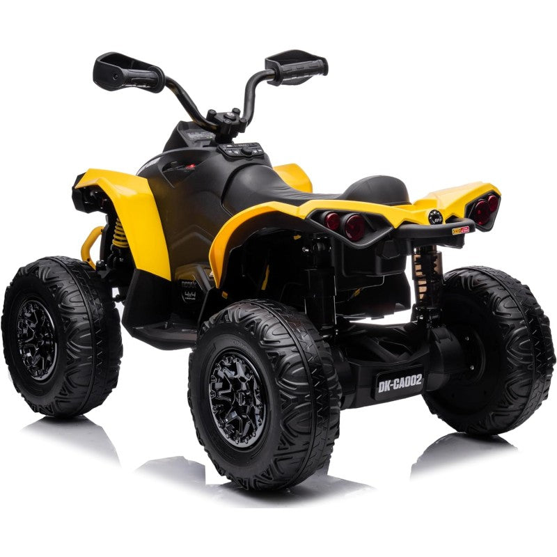 Quad Elettrico per Bambini Licenza Can-Am Renegade 12V ATV Telecomando e Ammortizzatori Giallo  