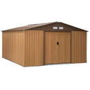 Casetta Box da Giardino in Lamiera 3,4x3,86x2 m Giallo