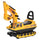 Bulldozer-Aufsitzbagger für Kinder in Gelb und Schwarz