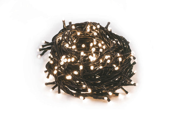sconto Weihnachtsbeleuchtung 180 LED 7,16m Warmweiß für Outdoor-Indoor Soriani