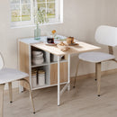 Tavolo Pieghevole Salvaspazio con 4 Scompartimenti Rovere e Bianco 169x62x75 cm 