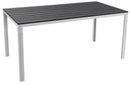 Tavolo da Giardino 156x78x74 cm in Acciaio e Plastica Stampata Bianco e Grigio Scuro