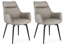Set 2 Poltrone 56x65x92h cm Lawrence Pu Tortora 