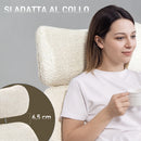 Sedia Ufficio Girevole 65x75x115-123 cm con Poggiatesta e Funzione Dondolo in Bouclé Grigio Chiaro-Bianco      