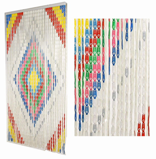 sconto Fadenvorhang für Fliegengitter 125 x 240 cm aus Multicolor Rhombus Plastic