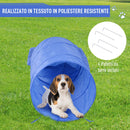 Set Ostacoli Slalom e Tunner per Addestramento Cani con Sacca di Trasporto  Giallo e Blu
