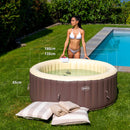Vasca Idromassaggio da Esterno Gonfiabile Riscaldata 2-4 Posti Ø180x65 cm Ease.Zone Marrone
