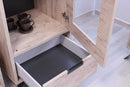 Vetrina Mobile da Salotto 2 Ante 1 Cassetto in Melamina Vetro 173x106x50cm TFT  Palma Quercia Sherwood