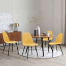 Set 4 Sedie da salotto Imbottite in Tessuto Bella Gialle