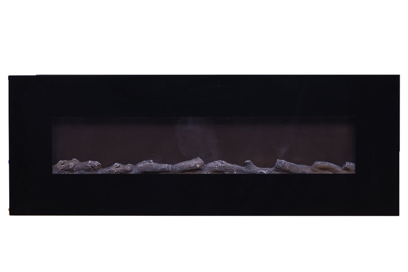 Camino Elettrico da Parete 152x55x13,8 cm 1500W Effetto Fiamma Sined Aprica Nero