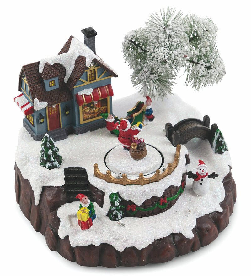 Villaggio Natalizio in Plastica con Luci e Suoni 21x18,5x16 cm Soriani