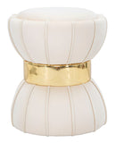 Sgabello Flower Crema Ø 40x44 cm in Legno 