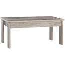 Tavolino da Caffè  100x55x45 cm con Piano Rettangolare e 4 Gambe in Truciolato Grigio