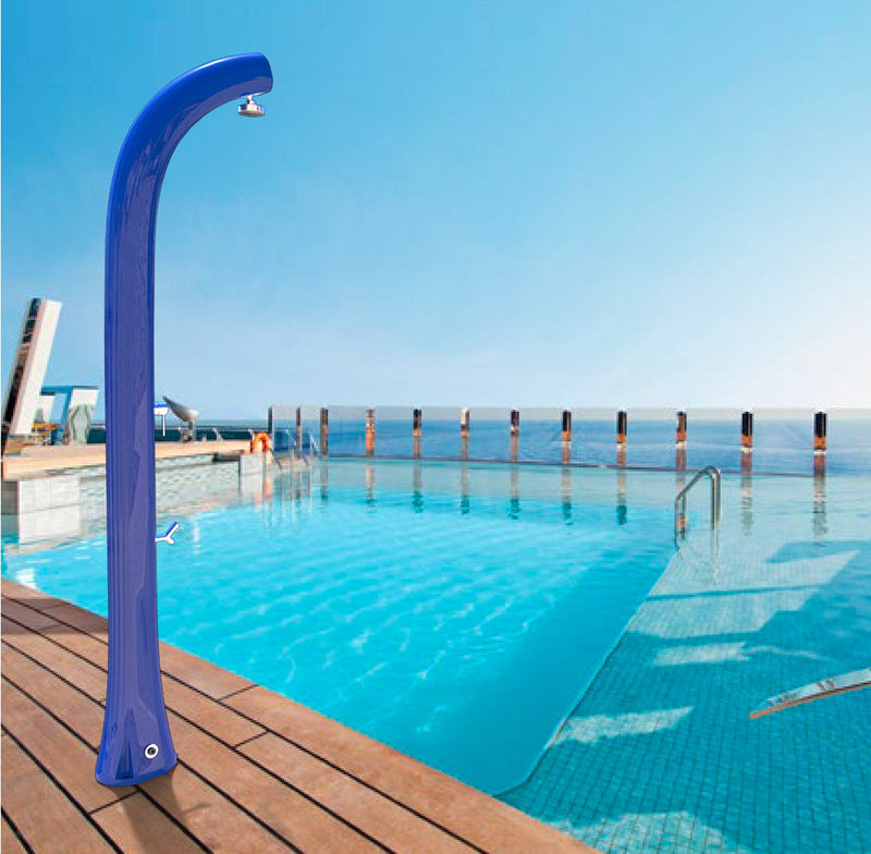 Doccia Solare da Esterno Giardino 30L Miscelatore e Lavapiedi Arkema Jolly Plus Bianco